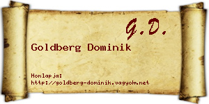 Goldberg Dominik névjegykártya